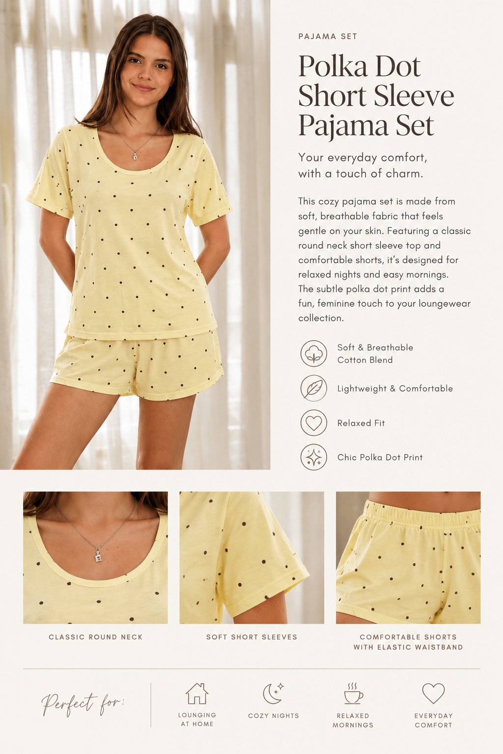Polka dots yellow (short)