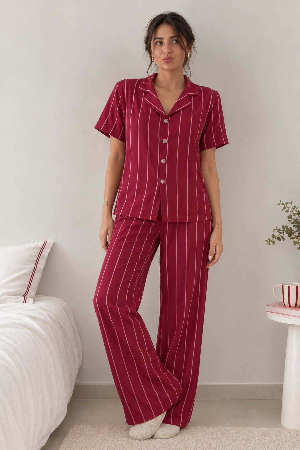striped cotton pajamas