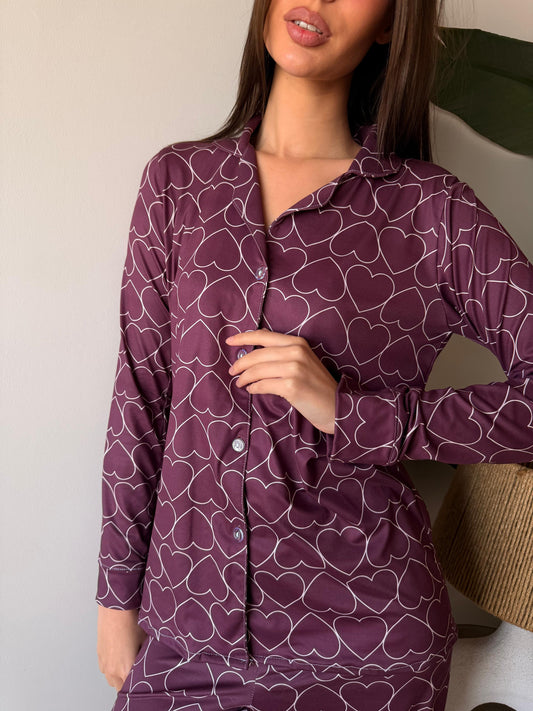 Burgundy Love pj