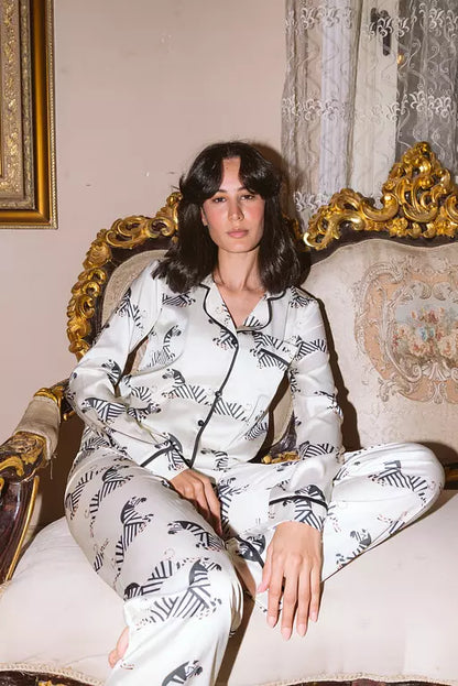 Zebra Printed PJ in off white